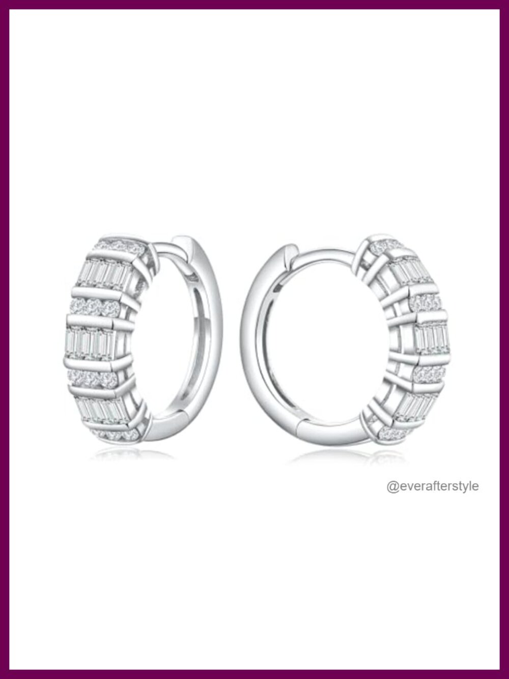 Moissanite Hoop Earrings 925 Sterling Silver Gold Plated 15mm Huggie